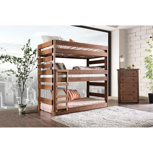 Furniture of America Pollyanna AM-BK500-BED-SLAT Twin Triple Decker Bed