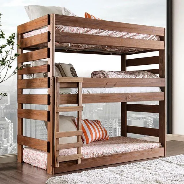 Furniture of America Pollyanna AM-BK500-BED-SLAT Twin Triple Decker Bed