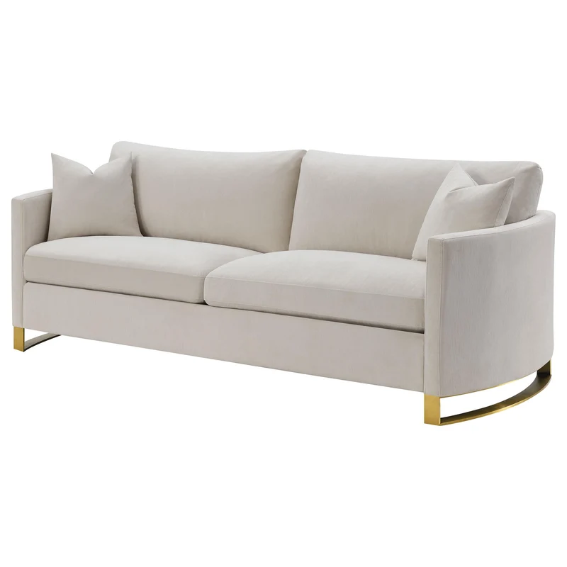Coaster Furniture Corliss 508821 Upholstered Curved Track Arm Sofa - Beige