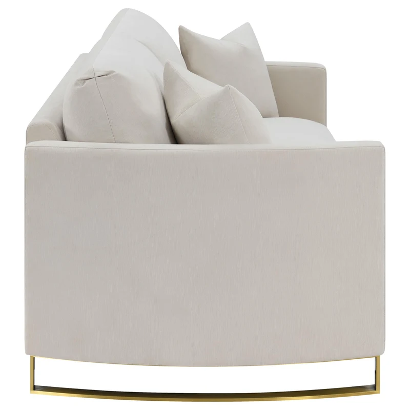 Coaster Furniture Corliss 508821 Upholstered Curved Track Arm Sofa - Beige