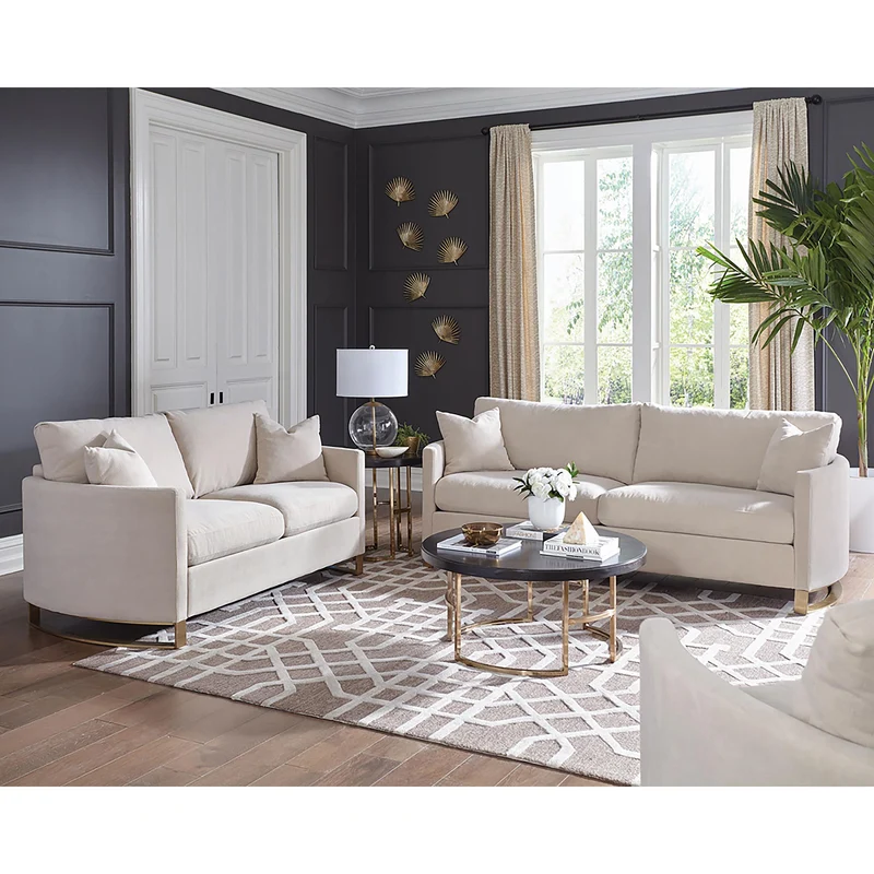 Coaster Furniture Corliss 508821 Upholstered Curved Track Arm Sofa - Beige