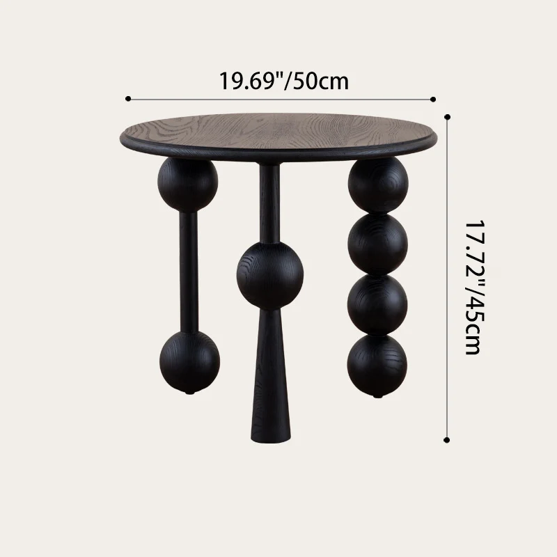 Traditional Vintage Round Multi-Layer Solid Wood Plywood White Ash Wood Solid Wood Side Table For Living Room
