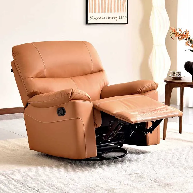 Contemporary Multi-Functional Swivel Armchair - Faux Leather Recliner Accent Chair For Living Room