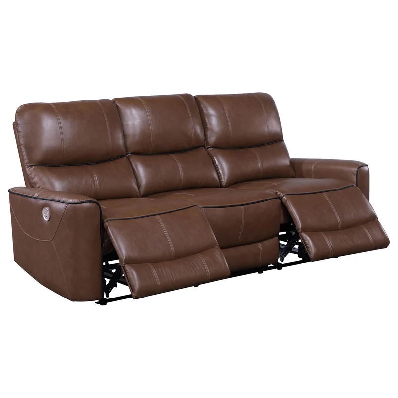 Coaster Furniture Greenfield 610264P Upholstered Power Reclining Sofa - Saddle Brown