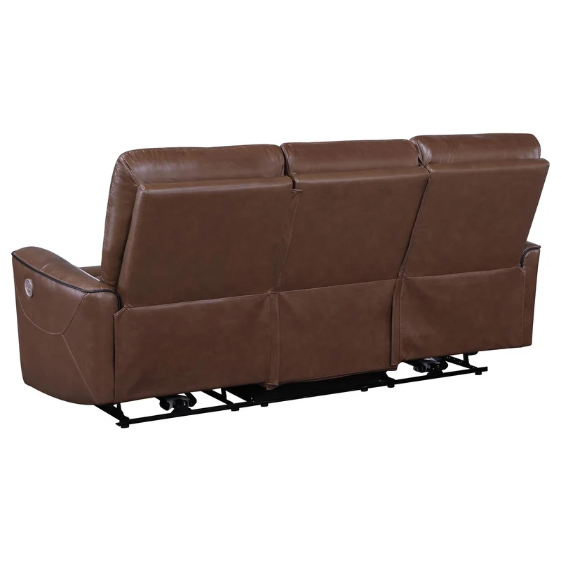 Coaster Furniture Greenfield 610264P Upholstered Power Reclining Sofa - Saddle Brown