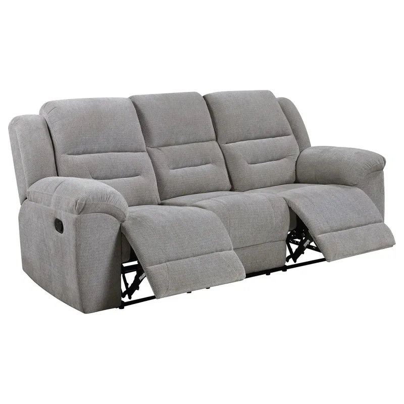 Coaster Furniture Gilson 602551 Chenille Upholstered Reclining Sofa - Grey