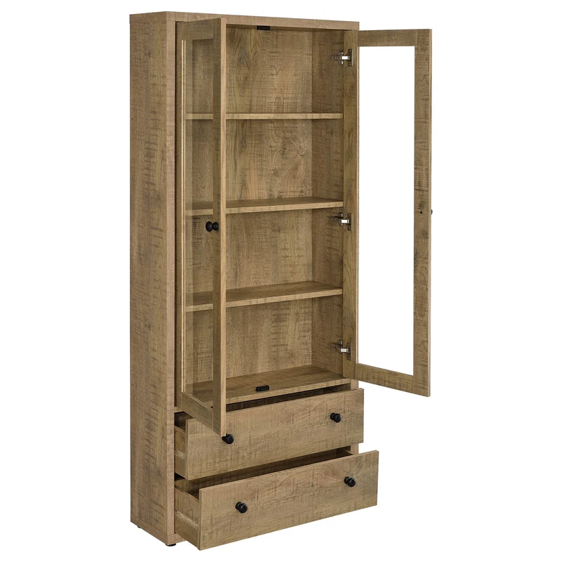 Coaster Furniture Hawthorne 953479 4-shelf Glass Door Tall Cabinet with Drawers - Mango