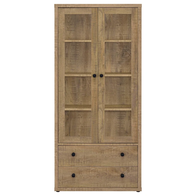 Coaster Furniture Hawthorne 953479 4-shelf Glass Door Tall Cabinet with Drawers - Mango