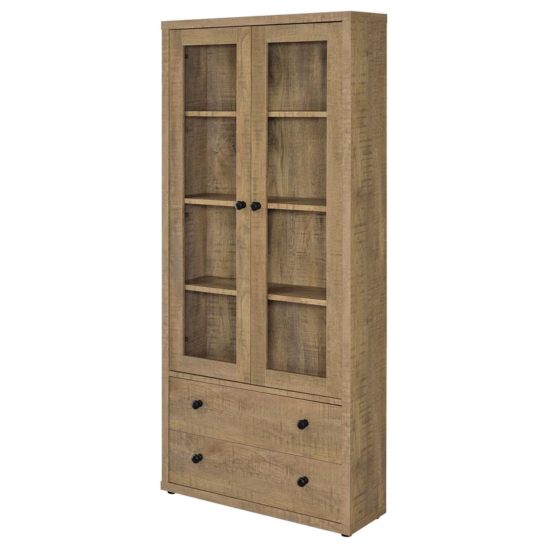 Coaster Furniture Hawthorne 953479 4-shelf Glass Door Tall Cabinet with Drawers - Mango