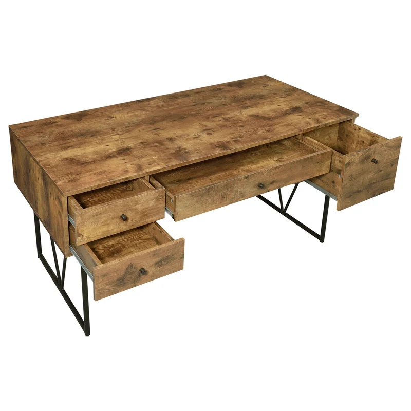 Coaster Furniture Analiese 800999 63-inch 4-Drawer Writing Desk - Rustic Nutmeg