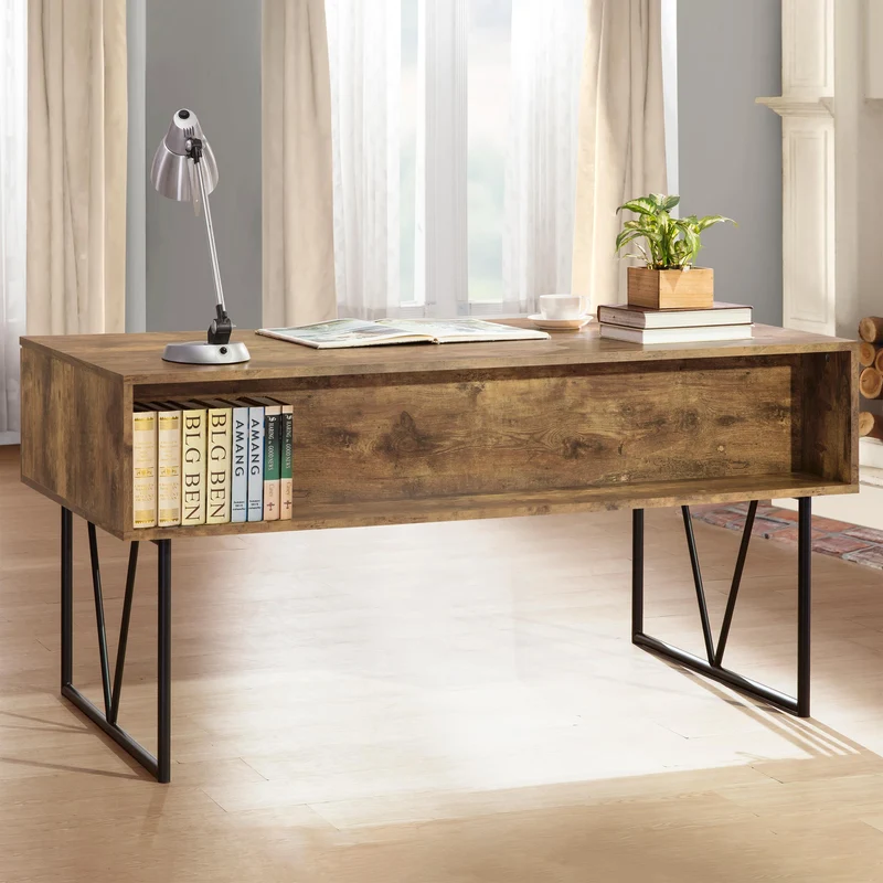 Coaster Furniture Analiese 800999 63-inch 4-Drawer Writing Desk - Rustic Nutmeg