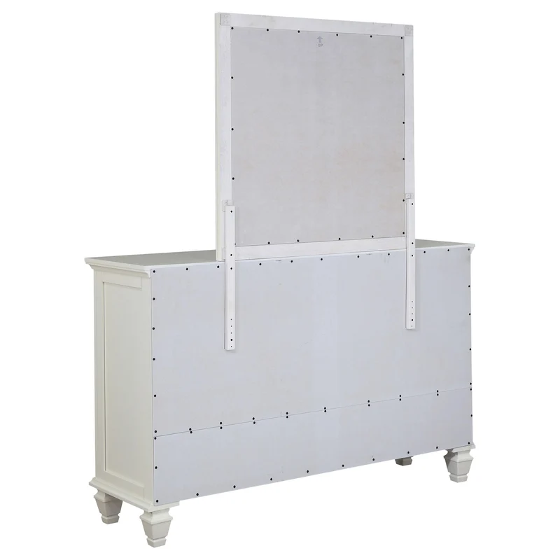 Coaster Furniture Sandy Beach 201303M 11-Drawer Dresser with Mirror - Cream White