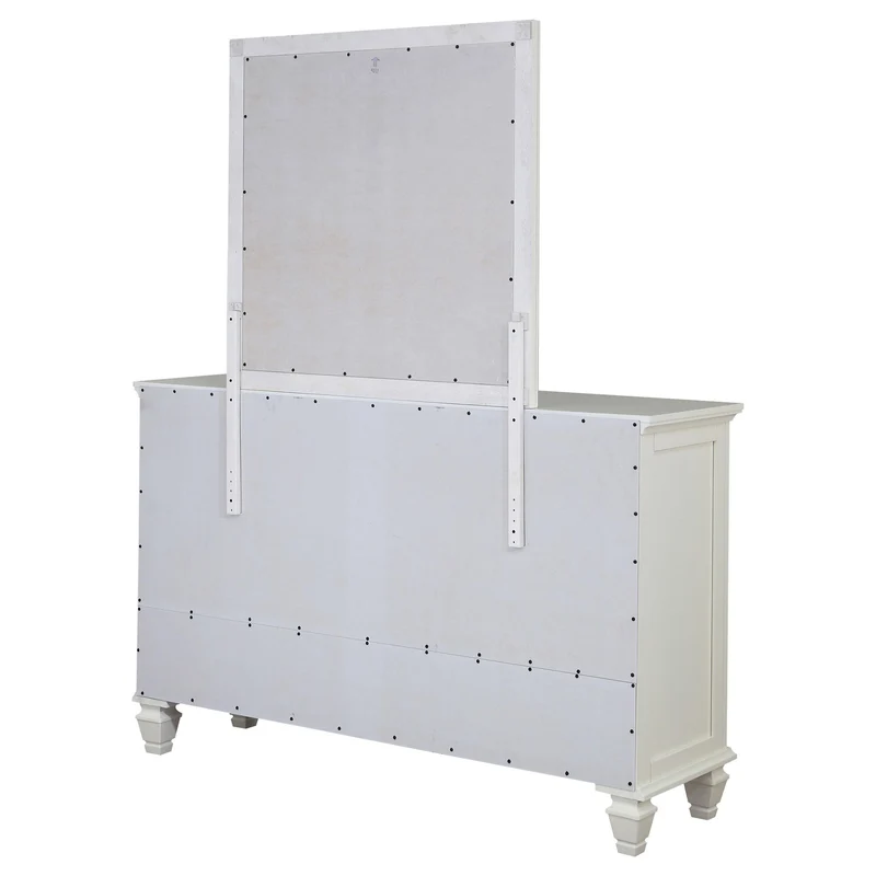 Coaster Furniture Sandy Beach 201303M 11-Drawer Dresser with Mirror - Cream White