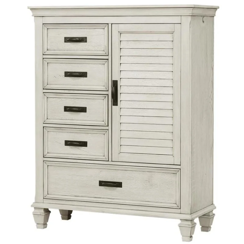 Coaster Furniture Franco 205338 5-Drawer Door Chest - Distressed White