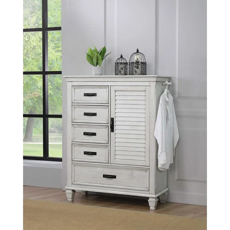 Coaster Furniture Franco 205338 5-Drawer Door Chest - Distressed White