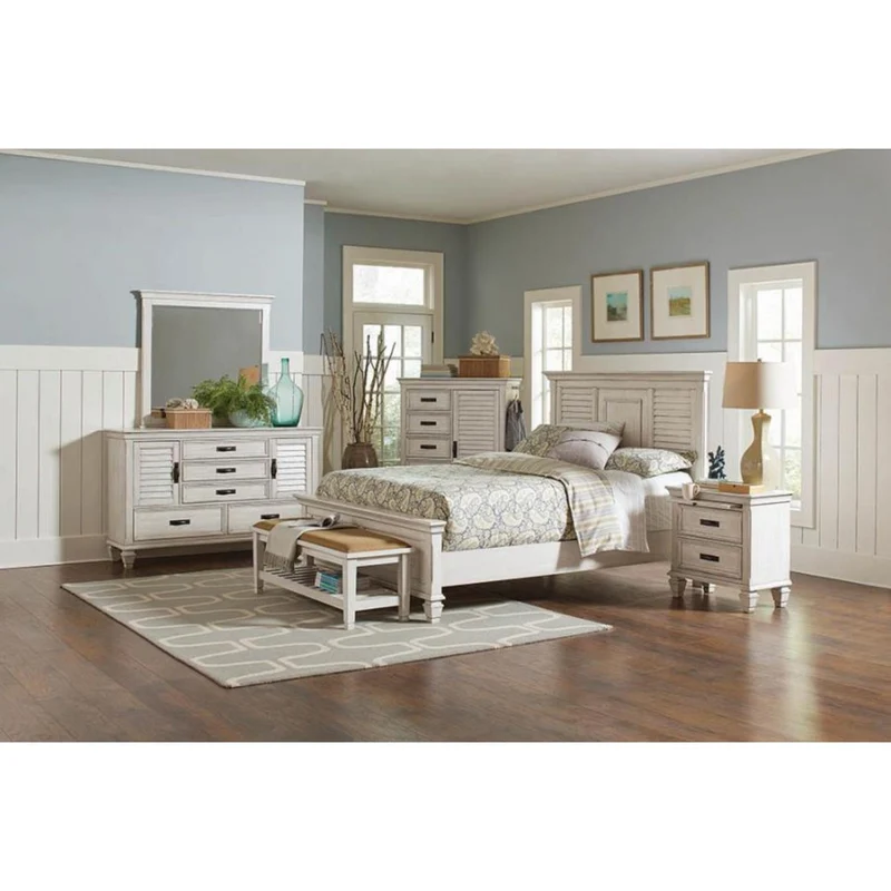 Coaster Furniture Franco 205338 5-Drawer Door Chest - Distressed White