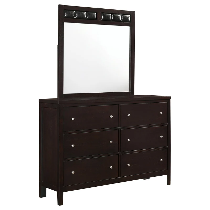 Coaster Furniture Carlton 202093M 6-Drawer Dresser with Mirror - Cappuccino