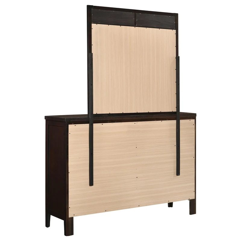 Coaster Furniture Carlton 202093M 6-Drawer Dresser with Mirror - Cappuccino