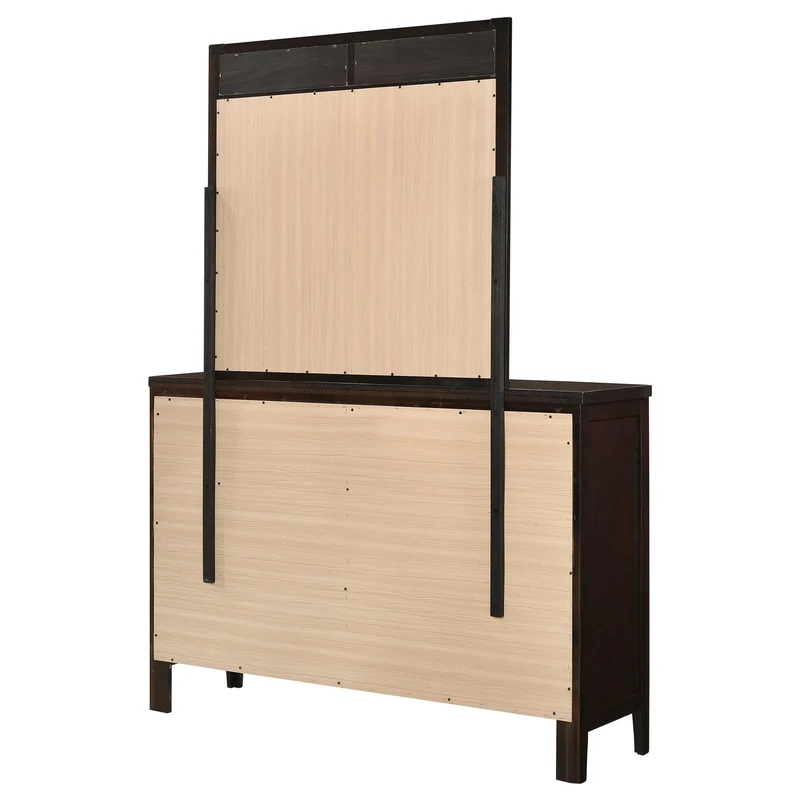 Coaster Furniture Carlton 202093M 6-Drawer Dresser with Mirror - Cappuccino