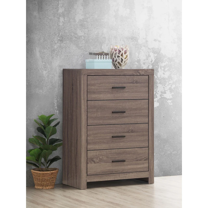 Coaster Furniture Brantford 207045 4-Drawer Bedroom Chest - Barrel Oak