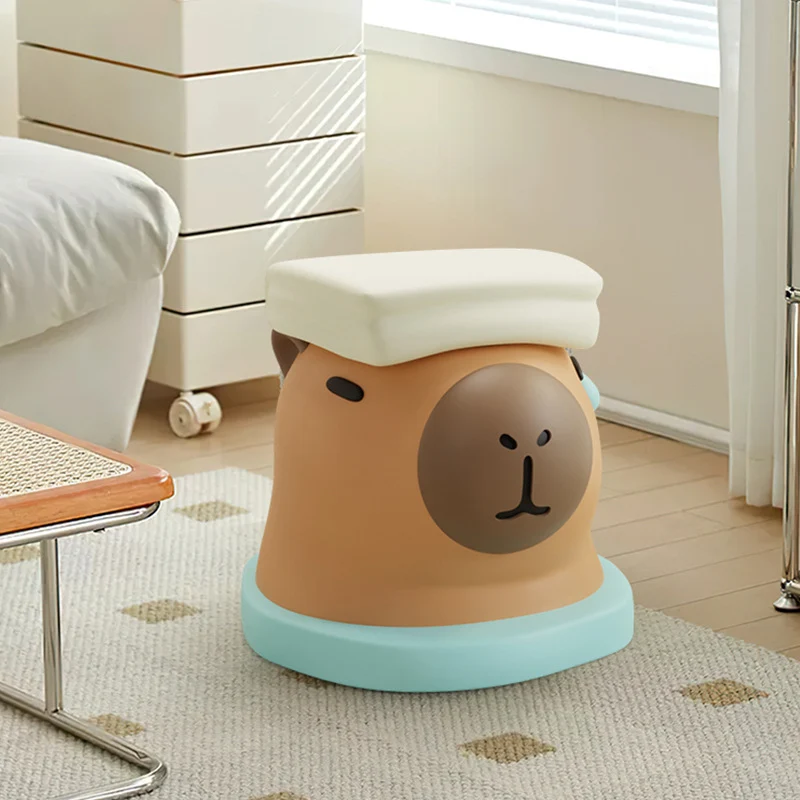 Contemporary Creative Kids Resin Cartoon Dolphin Shaped Low Stool Backless Armless For Living Room