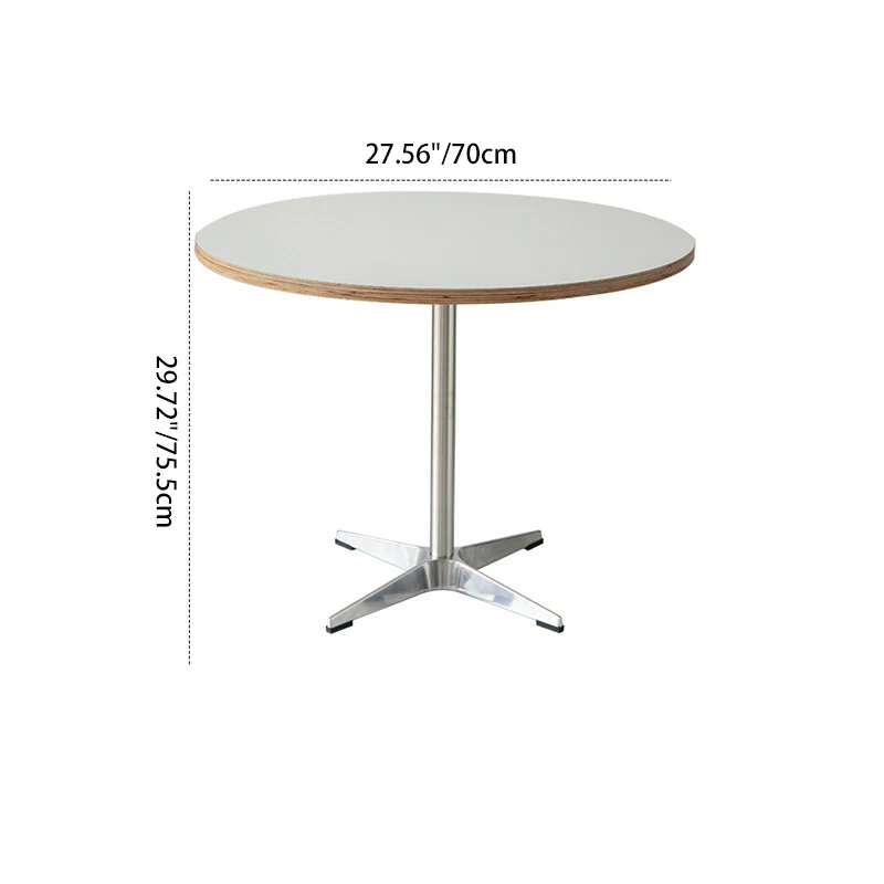 Traditional Chinese Cross Support Round Solid Wood Fiberboard Carbon Steel End Table 1-Tier For Living Room