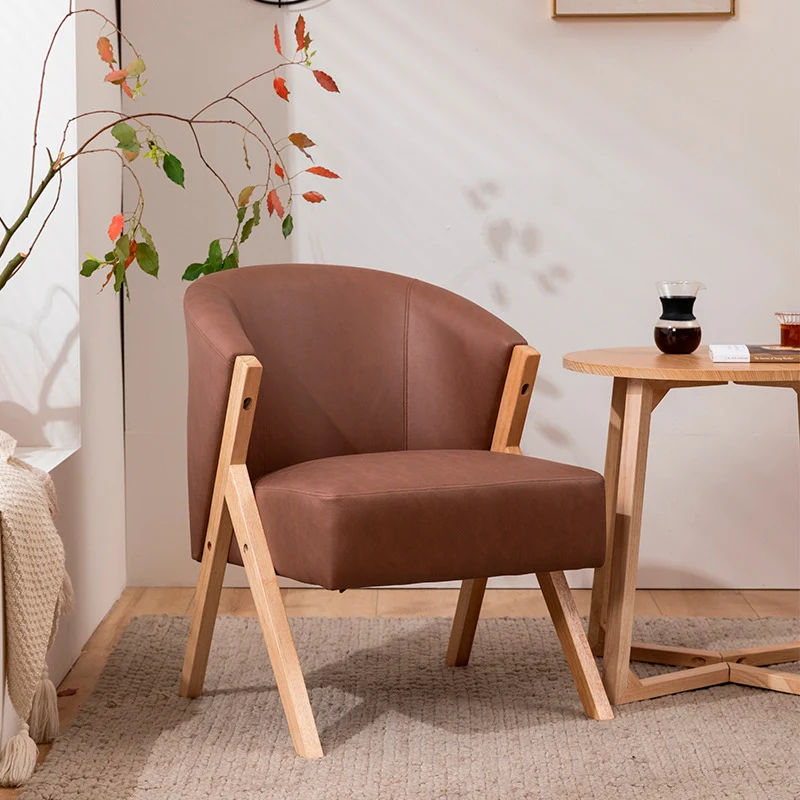 Contemporary Scandinavian Square Rubberwood Solid Wood Plywood High-Quality Synthetic Fabric Faux Wool Backrest Chair For Living Room
