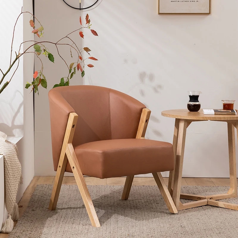 Contemporary Scandinavian Square Rubberwood Solid Wood Plywood High-Quality Synthetic Fabric Faux Wool Backrest Chair For Living Room
