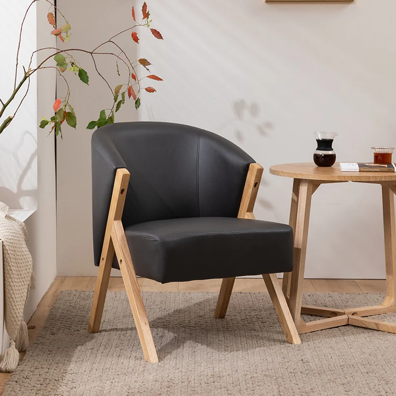 Contemporary Scandinavian Square Rubberwood Solid Wood Plywood High-Quality Synthetic Fabric Faux Wool Backrest Chair For Living Room