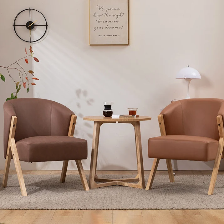 Contemporary Scandinavian Square Rubberwood Solid Wood Plywood High-Quality Synthetic Fabric Faux Wool Backrest Chair For Living Room