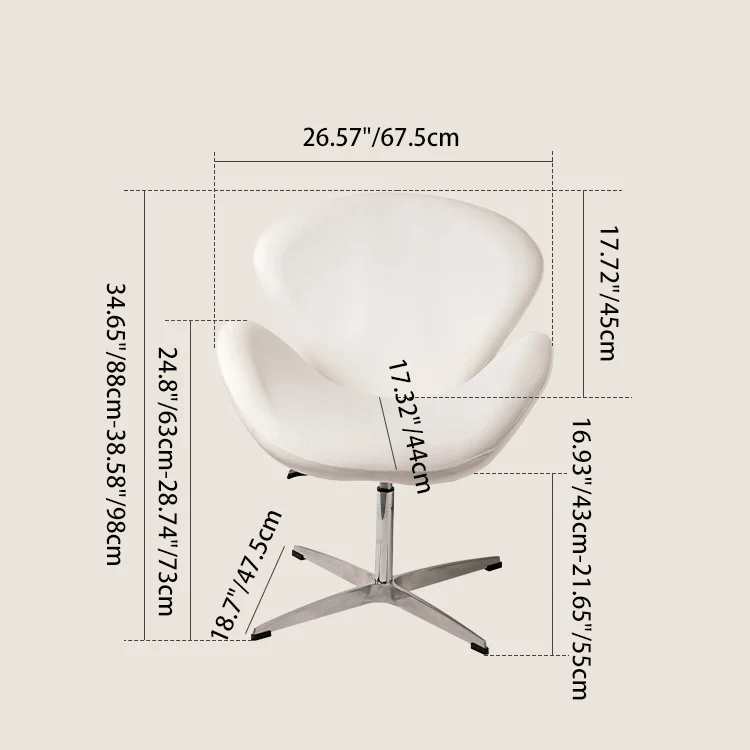 Contemporary Scandinavian Faux Velvet Aluminum Alloy High Density Sponge Vanity Stool Height-Adjustable Swivel Backrest For Bedroom