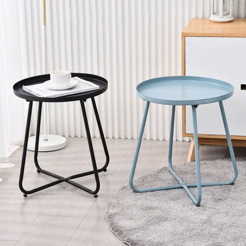 Simplicity Carbon Steel Outdoor End Table - Stable 2-Leg Design & Strong Weather Resistance For Garden