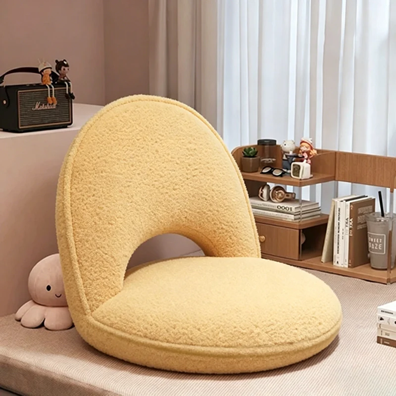 Modern Minimalist Oval Foldable Sherpa Fabric Corduroy Carbon Steel Accent Chair Backrest Armless For Living Room