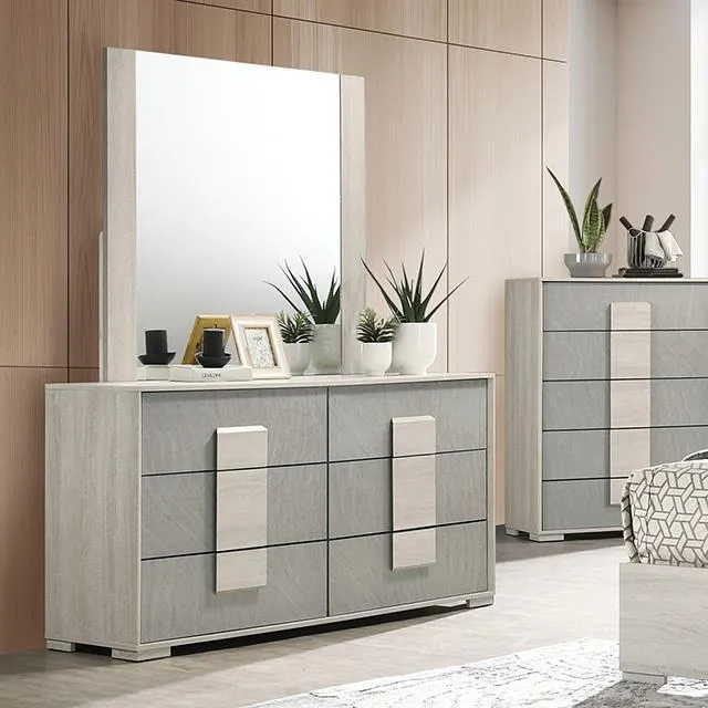Furniture of America Lincolt FM7201WH 6 pc Queen Panel Bedroom Set