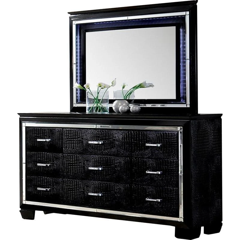 Furniture of America Bellanova CM7979BK 6 pc King Upholstered Panel Bedroom Set