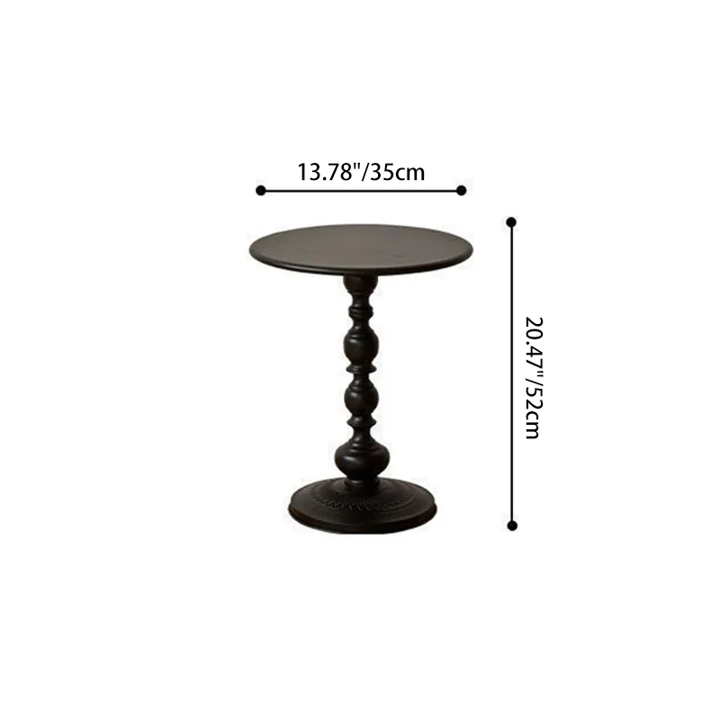 Traditional French Round Wrought Iron End Table 1-Tier For Living Room