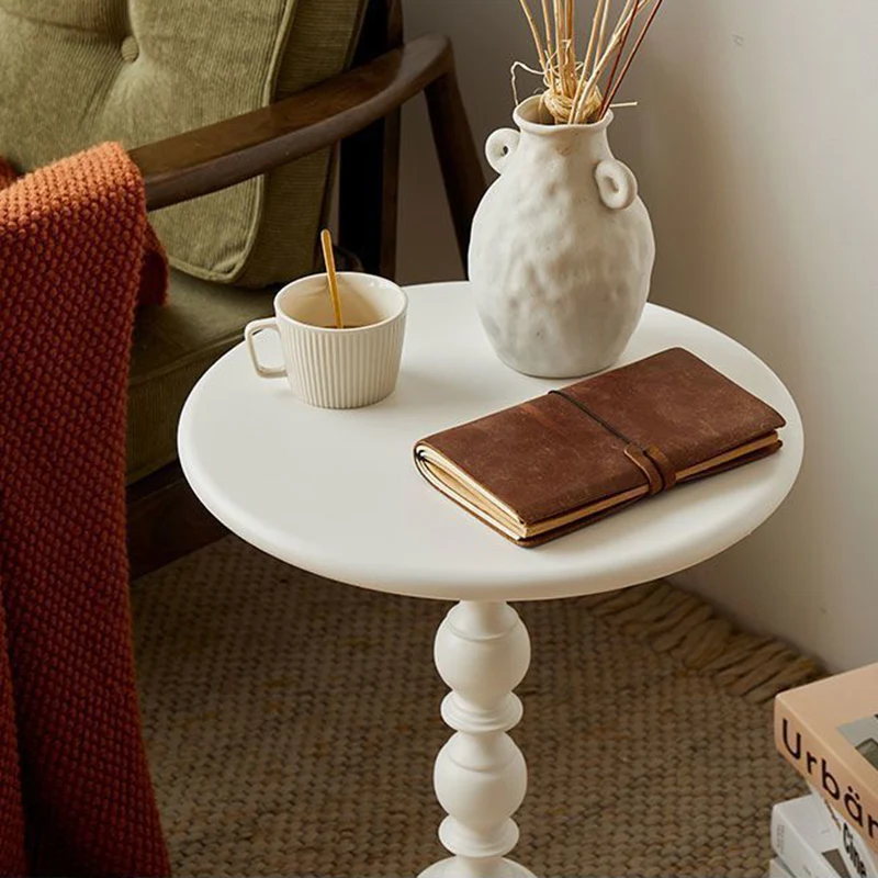 Traditional French Round Wrought Iron End Table 1-Tier For Living Room