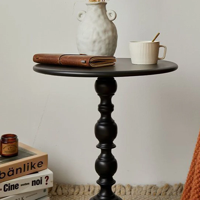 Traditional French Round Wrought Iron End Table 1-Tier For Living Room
