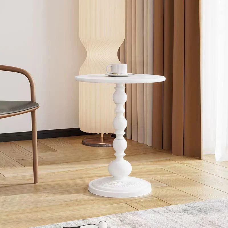 Traditional French Round Wrought Iron End Table 1-Tier For Living Room