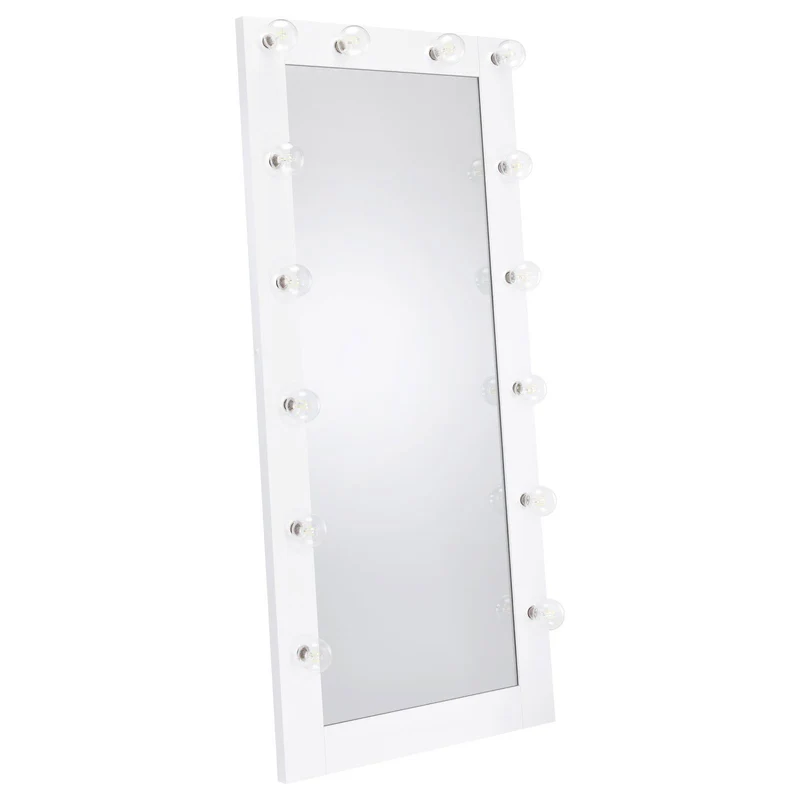 Coaster Furniture Zayan 969558 32 x 71 Inch Floor Mirror LED Lighting - White Gloss