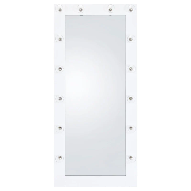 Coaster Furniture Zayan 969558 32 x 71 Inch Floor Mirror LED Lighting - White Gloss