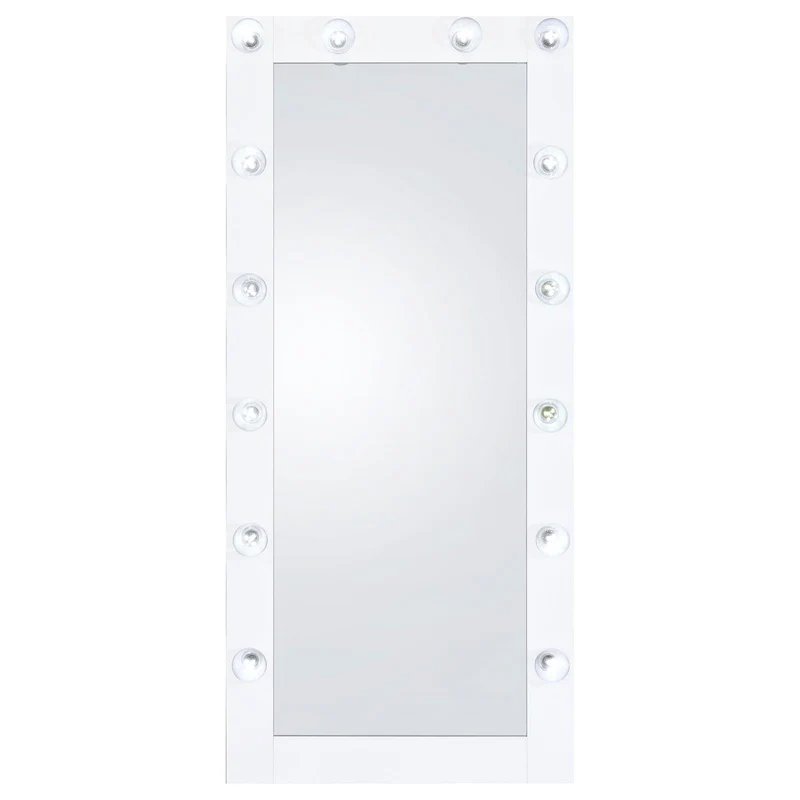 Coaster Furniture Zayan 969558 32 x 71 Inch Floor Mirror LED Lighting - White Gloss