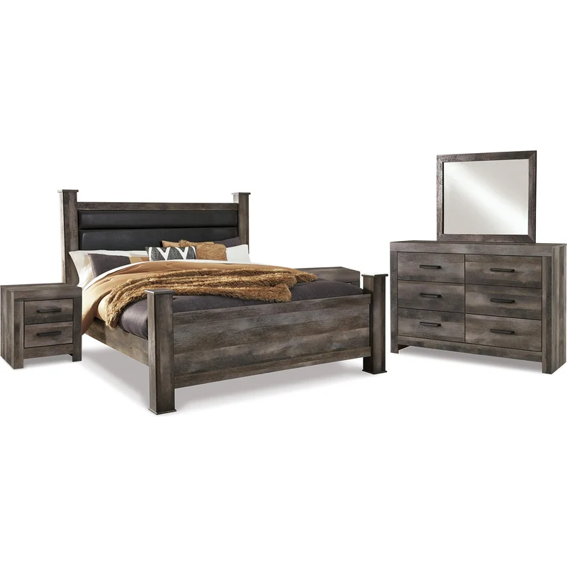 Signature Design by Ashley Wynnlow B440B35 6 pc King Poster Bedroom Set