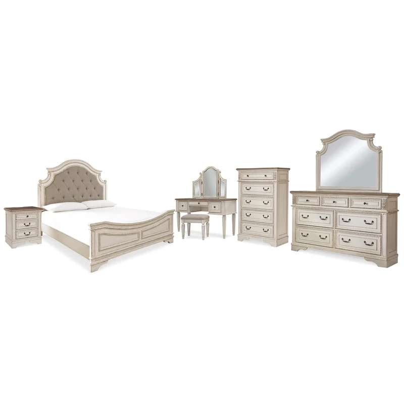 Signature Design by Ashley Realyn B743B58 10 pc King Upholstered Panel Bedroom Set