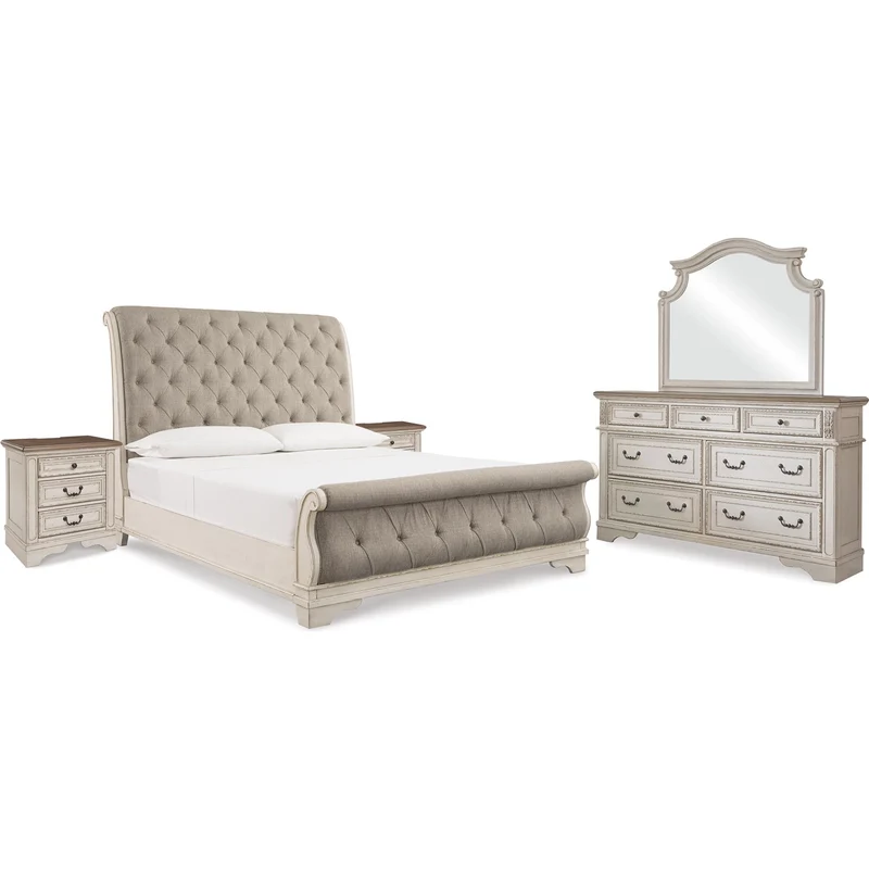 Signature Design by Ashley Realyn B743B51 7 pc King Upholstered Sleigh Bedroom Set
