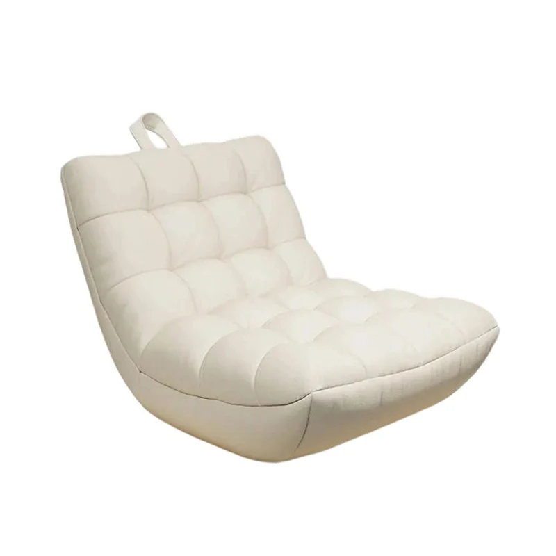 Contemporary Scandinavian Synthetic Fabric EPS Plaid Rectangular Curved Accent Chair With Backrest For Living Room