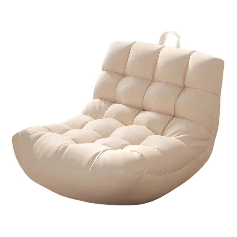 Contemporary Scandinavian Synthetic Fabric EPS Plaid Rectangular Curved Accent Chair With Backrest For Living Room