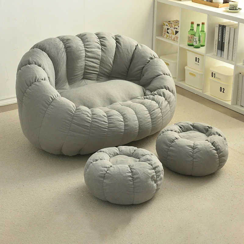 Contemporary Creative Chenille Velvet EPS Semi-Round Cloud Accent Chair With Backrest For Living Room