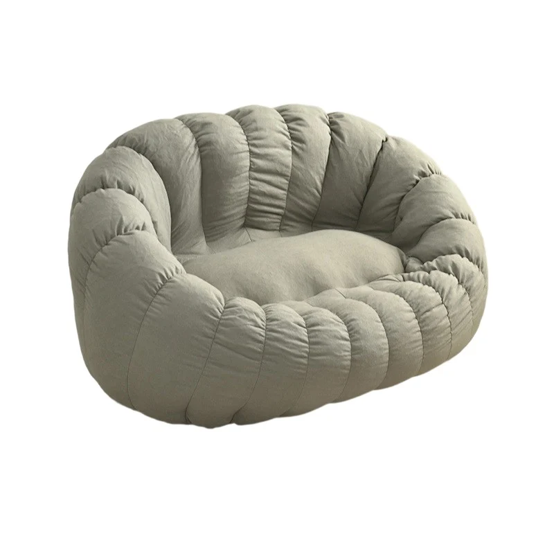 Contemporary Creative Chenille Velvet EPS Semi-Round Cloud Accent Chair With Backrest For Living Room