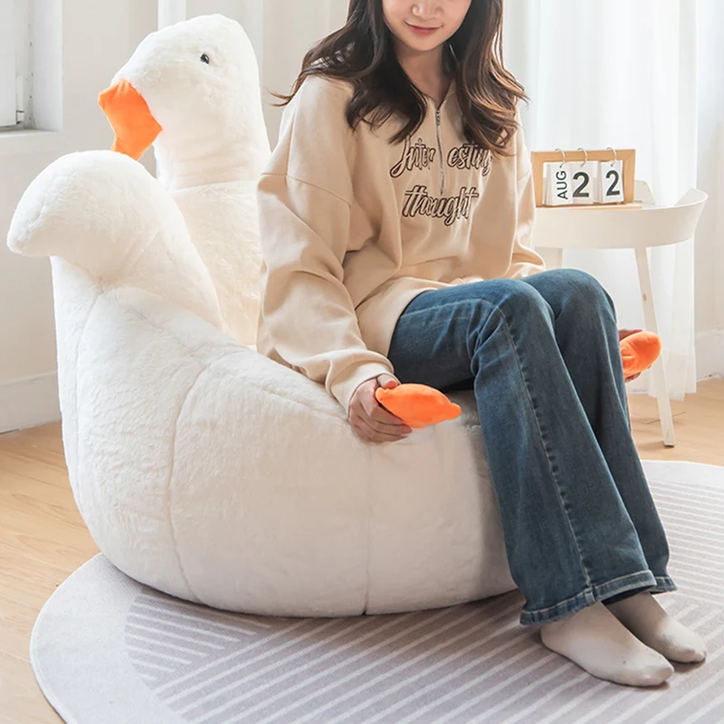 Contemporary Creative Kids Faux Rabbit Fur EPS EPP Goose Shaped Sofa Backrest Armrest For Living Room